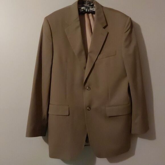 Chaps Men's 2 Piece Brown Wool Suit‎ Size 42L Jacket & 36X32 Pant